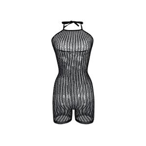 بدلة لانجري شبك مضيئة - تصميم كامل الجسم بلمسات بلوري مثيرة